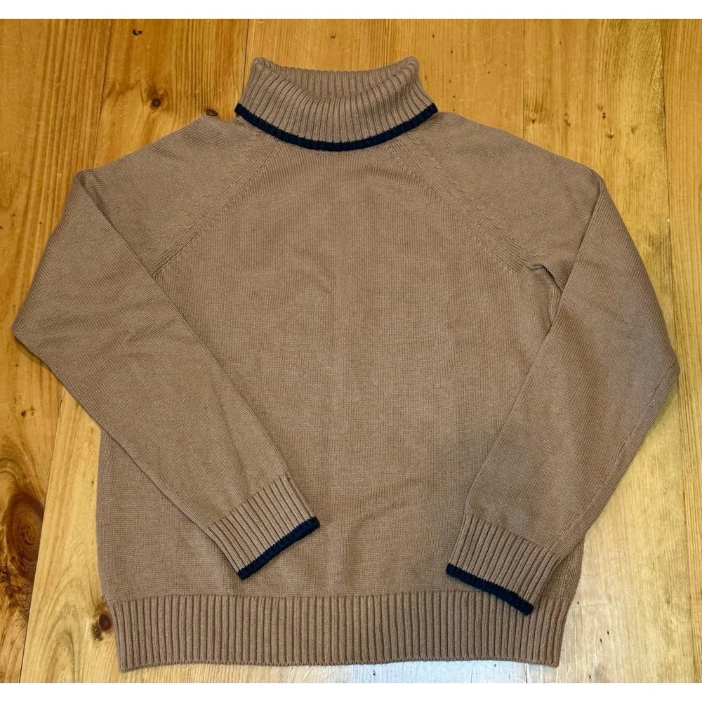 Banana Republic Mens M Knitwear Pullover Ski Turtleneck Sweater Dark Camel Brown